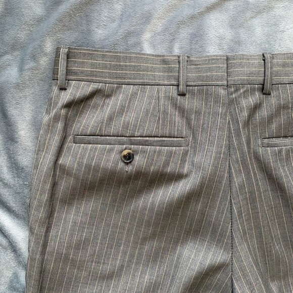 Hugo Boss Men's Brown Striped Virgin Wool Dress Pants 35X31 Scorsese Made in USA - Picture 9 of 9
